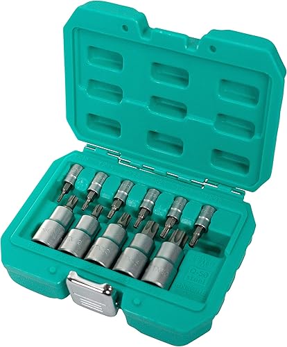 Set di 11 punte TX 1/2 pollici Q-50 in acciaio di Wiesmann 1893 I ampio set di punte nelle misure TX 10 - TX 60 I in pratica scatola per il trasporto I 81451 - Honorern