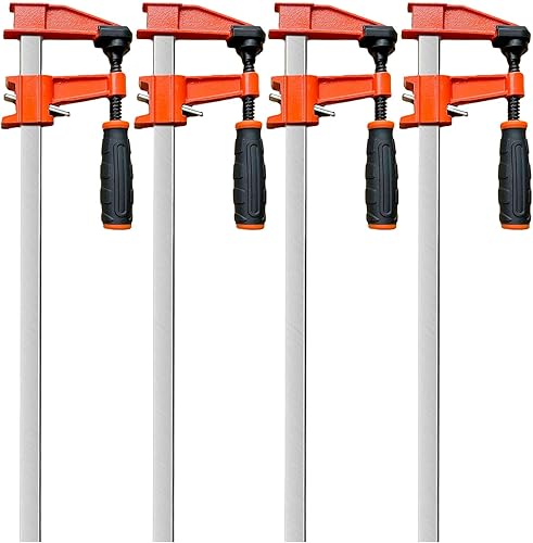 Morsetti a vite, 4 pezzi/confezione professionale, lunghezza 450 mm, larghezza 110 mm, morsetto a F in acciaio, larghezza 350 mm, profondità di serraggio 80 mm, guida in acciaio dentato - Honorern