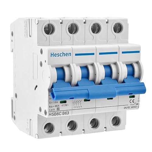 HSB6C, interruttore miniaturizzato 63Amp corrente, 4 poli, tipo B, capacità di rottura 6kA, montaggio su guida DIN - Honorern