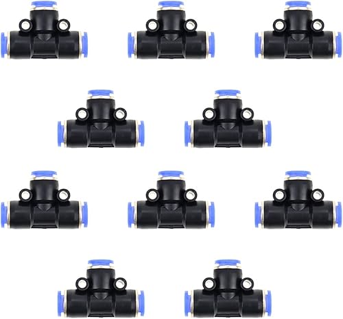 10 Pezzi Connettore Raccordi Rapidi da Pneumatico Attacchi Rapidi Aria Compressa Pneumatica 6 mm Raccordi Rapidi Aria Spingere In per Collegare Tubo Raccordo in Plastica 6mm - Honorern