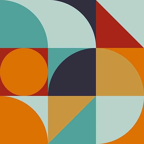 VaryPaper Carta da Parati Geometrica Colorato 44.5cmx200cm Pellicola Adesiva Geometrica Retro Carta Adesiva per Mobili Fantasia Carta da Parati Adesiva Muro Bambini Cameretta Soggiorno Armadio - Honorern