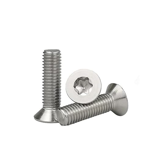 Viti Torx a Testa Svasata/Piatta, Bulloni Antifurto in Acciaio Inossidabile Viti a Brugola M2.5x5mm (100 Pezzi) - Honorern