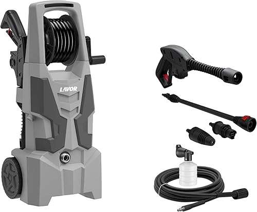 Lavor Rondella ad alta pressione Run Extra 145 GL con avvolgitore, potenza 150 bar Max, portata 420 l/h Max, motore 1900 W, grigio - Honorern