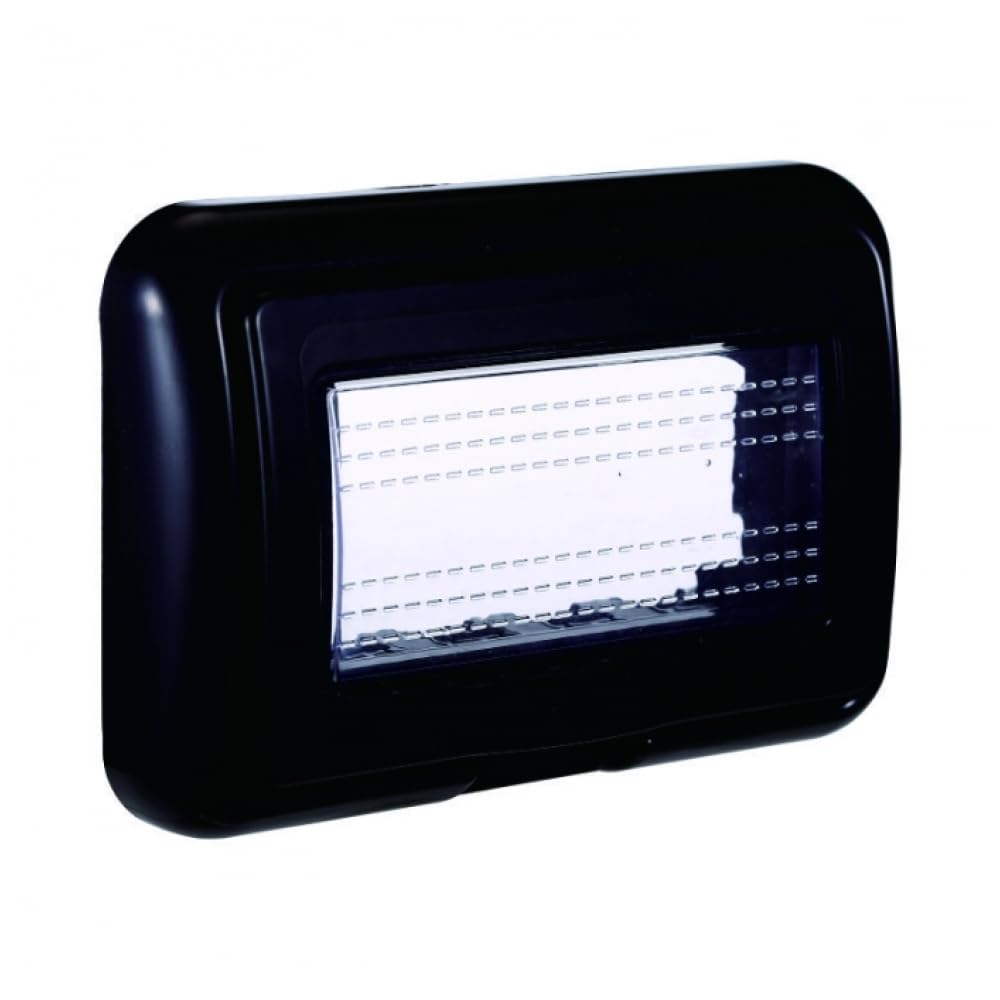 Custodia per esterno IP55 per scatola 503, Compatibile con BTicino Living, 3 moduli, bianco, copertura stagna di protezione contro acqua e polvere, con sportello trasparente, idrobox - Honorern