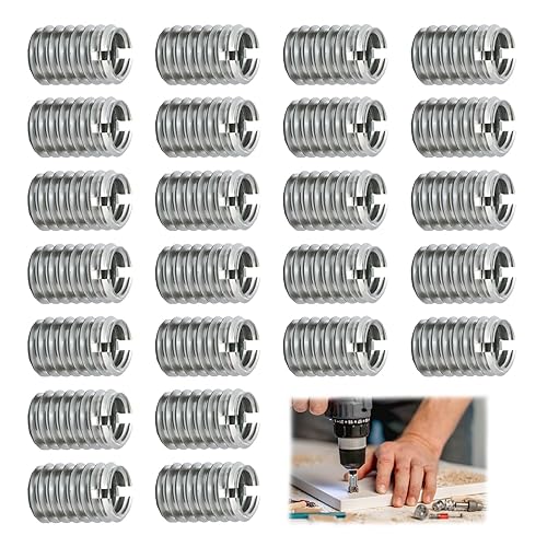 24 pezzi manicotto filettato M6, inserto filettato M8 su M6, argento M8 su dado di riduzione in acciaio inox M6, adatto per mobili, automobili, manutenzione e montaggio - Honorern