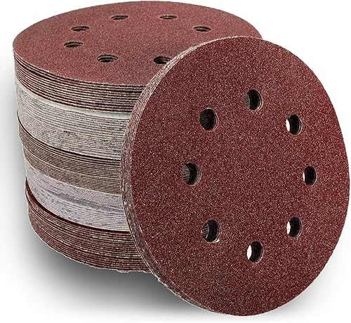 Dischi abrasivi compatibile per levigatrice orbitale Bosch PEX400AE, adatti con velcro PEX 400 AE (125 mm, 8 fori) (K60) - Honorern