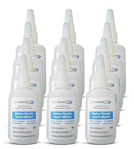 12 x 50 g di adesivo istantaneo al cianoacrilato media viscosità. Colla molteplici materiali, modellismo e modellismo, riparazioni. - Honorern