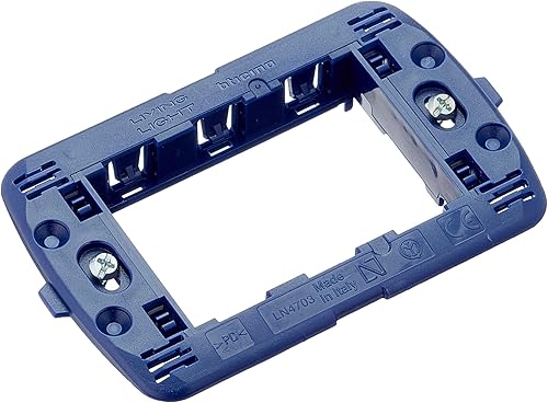 BTicino SLN4703F Livinglight International Supporto a 3 Moduli & Livinglight Placca 3 Moduli, Forma Rettangolare, Antracite, 1 Pezzo - Honorern