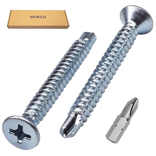 SKIR'CO (200 pezzi) DIN 7504 P Acciaio zincato 4,8 x 38 mm viti autoperforanti per metallo, vite in lamiera, testa svasata - Honorern