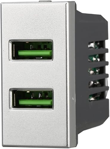 Presa 10A 16A bipasso bivalente, Moduli Grigi, grigio, Compatibile Con BTicino Axolute, antenna, ethernet, TV, antenna, USB, schuko, Per Placche originali e compatibili - Honorern