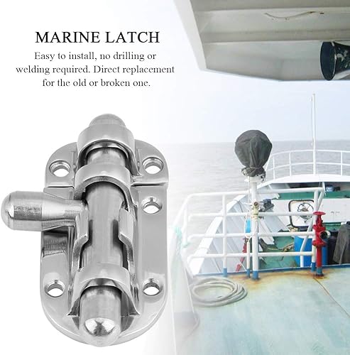 2 lucchetti in acciaio inox 316 3,7 pollici per porta della barca marina, chiavistello, chiusura a chiavistello, serratura in acciaio inox 316, cursore di sicurezza, resistente - Honorern