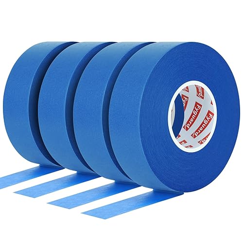 4 Rotoli Nastro Adesivo Carta, 50m x 24mm Nastro Carta Imbianchino Nastro Mascheratura Resistente al Calore per Lavori di Verniciatura Ristrutturazioni Artigianato - Honorern
