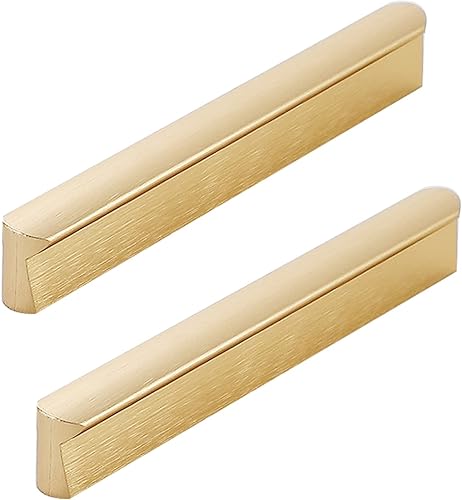 2 pezzi Maniglioni per Armadio Pomelli per Mobili Maniglia per guardaroba Oro spazzolato Tiretti del cassetto Dell'armadio Lega di alluminio Manopole Maniglie per tirare (Hole distance 352mm) - Honorern
