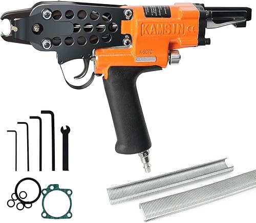 K-SC7C Pistola pneumatica con anello a C 15 calibro diametro di chiusura 7-8mm Corona da 3/4 di pollice Cucitrice pneumatica ad anello per recinzioni, materasso a molla, gabbie, seggiolino auto - Honorern