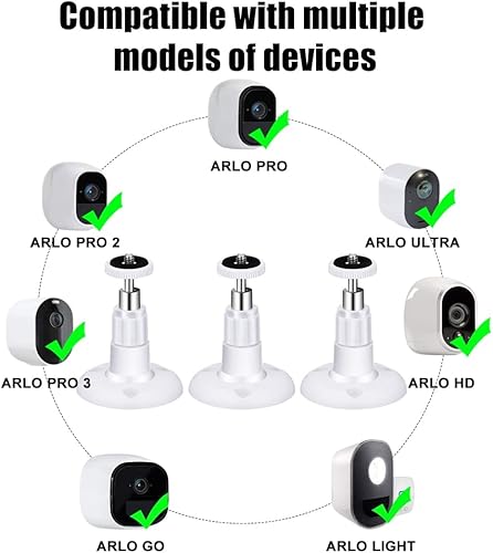 Supporto Telecamera,3 pezzi di regolazione fotocamera supporto da parete staffa di sicurezza girevole a 360° compatibile AR-LO PRO/PRO2/RULTARA Ultra 1/4' fotocamera montaggio a parete anello - Honorern