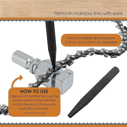 Kit di Attrezzi Tascabili Per Rompere La Catena della Motosega - Facile Rimozione delle Maglie della Motosega con Rivetti Per Il Risparmio Energetico, Ideale Sia Per Il Fai da Te Che Per I Professioni - Honorern