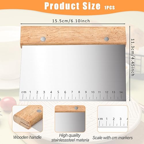 Raschietto da banco per impasto, raschietto da banco e tagliapasta, raschietto per alimenti in acciaio inox con manici e scala di misurazione per utensili da cucina - Honorern