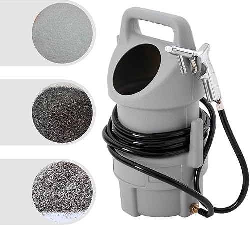 Sabbiatrice 50 LBS Sabbiatura Secchio Capacità Sabbiatrice mobile Grigio Sabbiatrice portatile Adatto per la sabbiatura e l'infiammazione di impianti di produzione macchine e attrezzature - Honorern