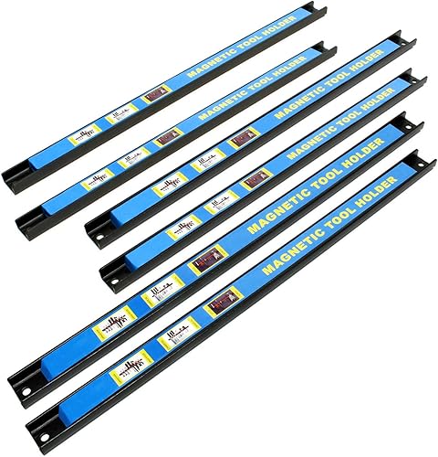 Set di barre magnetiche 6x46 cm Barra porta utensili a parete in acciaio per officina - Honorern