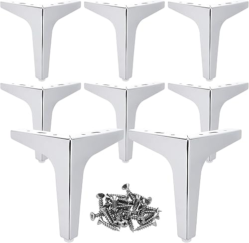 8 Pezzi Piedini per Mobili oro 10 cm, Gambe per Mobili Triangolari in Metallo, Piedi per Mobili per Mobili Fai Da Te di Ricambio per Armadietti, Armadi, Divani, Poltrone, Ottomane - Honorern