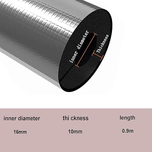Tubo Isolante Per Tubi Dell'Acqua Aria Condizionata Tubi Tubature In Schiuma Autoadesivo Tubolare In Gomma ID 16mm 27mm 34mm 48mm 60mm 76mm ( Misurare : ID22mm*30mm*95cm ) - Honorern