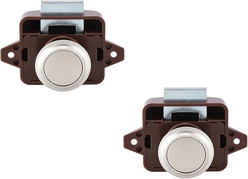 2 Pezzi Serratura a Pulsante Cassetto Cupboard Door Catch Lock Serratura per Mobili Serratura a Pressione per Armadietti,Cassetti,Armadietti,Senza Chiave,per Roulotte,Camper,Barche - Honorern