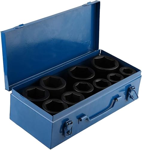 10 pezzi 1 pollice Metric Deep Impact Socket Set in acciaio al cromo vanadio, 22 mm, 24 mm, 27 mm, 30 mm, 32 mm, 36 mm, 38 mm, 41 mm, 46 mm, 50 mm - Honorern