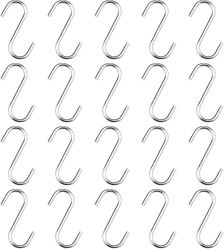 20 ganci in metallo a forma di S - multifunzionali e rimovibili per cucina, camera da letto e bagno - senza lasciare traccia - Honorern