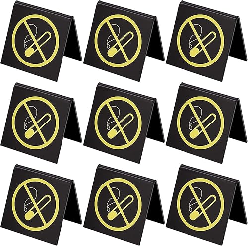 AHANDMAKER 10 cartelli bifacciali in acrilico per tende da tavolo, non fumare, non fumare, non fumare, non fumare, cartello da tavolo per ristoranti, uffici, centri commerciali, caffè, nero - Honorern
