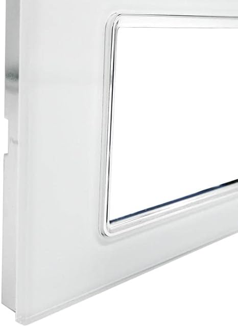 Vetrineinrete® Placchetta per interruttore in vetro a 3 4 7 posti bianca cassetta 503 compatibile con living light supporto cover (4 Posti) - Honorern