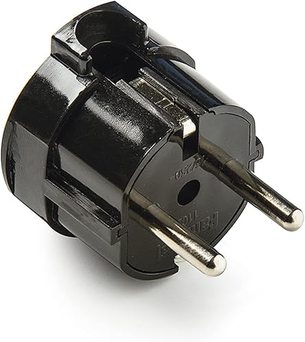FAMATEL 1102-N-Clavija Schuko 4,8 mm-TT uscita laterale, 16 A, colore: nero - Honorern
