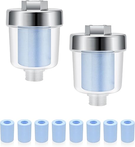 2 pezzi Filtro anticalcare per Connettori da 1/2', Filtro doccia con 10 Filtri blu Sostituibili, Filtraggio efficace delle Impurità dell'acqua, filtro per il Bagno o la Cucina - Honorern