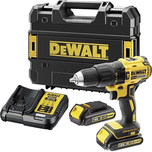 DEWALT DCD778S2T-QW Trapano Avvitatore, 2 velocità a Percussione, Motore Brushless con Doppia Batteria in Valigetta, 1.5 W, 18 V, 1/2_pollice - Honorern