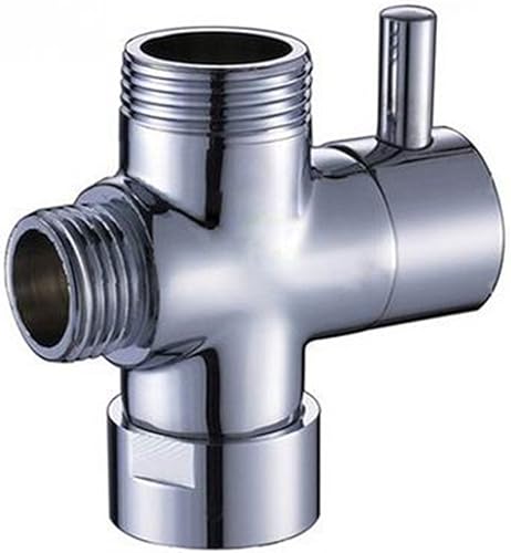 Valvola deviatore a 3 vie in ottone massiccio cromato rotondo 3/4 'superiore e inferiore, lato 1/2', ricambio per doccetta bagno doccia - Honorern