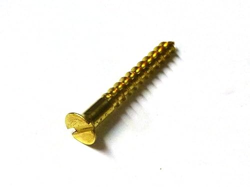 100 viti per legno MINI, DIN 97 (testa svasata con fessura), in ottone, 2 x 8 mm, per modellismo o restauro - Honorern