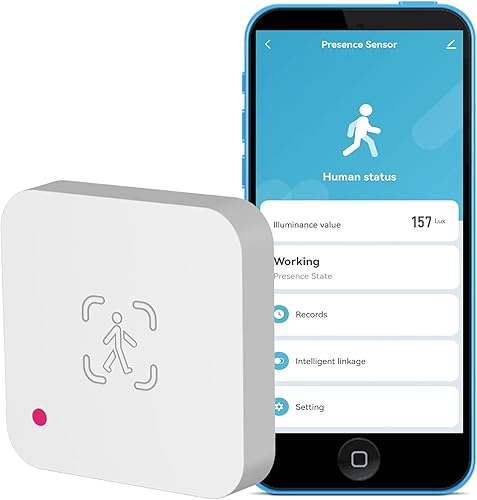 Sensore di presenza umana WiFi: sensore di movimento intelligente con radar mmWave da 5,8 GHz, posizionamento zone, avvisi di notifica app, sensore di occupazione umana in tempo reale per domotica, - Honorern