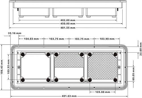 Estrattore Aria Ventilatore ventilazione camper for CAMPER Trailer Caravan lato uscita aria scarico ventilatore rettangolare doppio ventilatore ventilatore ventilatore, bianco Ventilatore di Scarico - Honorern
