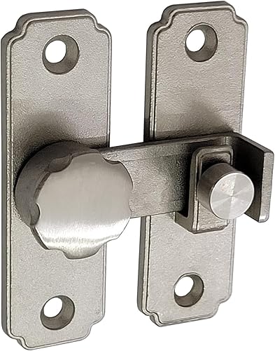 2 chiavistelli a scatto per cancello in acciaio inox 304, chiusura di sicurezza per porta di fienile (180 gradi, argento) - Honorern