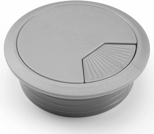 2 X Mprofi MT® Passacavi per Scrivania-Organizzatore per Mobili per Ufficio-Passacavi in Plastica-Organizzatore per Scrivania-Scatola Cavi-Tappo Passacavi Per Scrivania-Uscita Cavi-Argento Ø60mm - Honorern