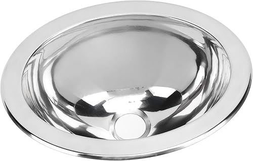 Lavello da Bar a Vasca Singola, Lavello Ovale in Acciaio Inossidabile 290x220x120 Mm Versatile per Bagno Camper Roulotte Barca - Honorern