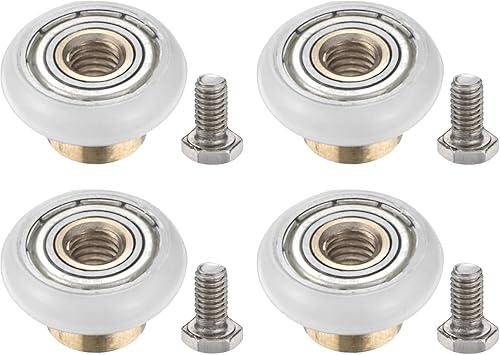 Rulli per Cassetti 20 Mm, 4 Set Pulegge Posizionamento Nylon, Piccola Ruota Ricambio per Cassetti Rondella a Molla e Bullone a Vite per Guide Armadi, Bianco - Honorern