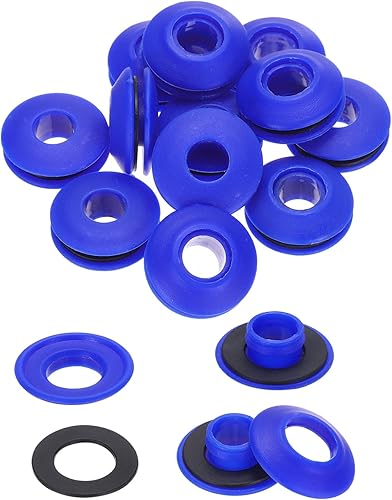 QUARKZMAN Confezione da 20 set di occhielli in plastica per teloni, oantiruggine per teloni di camion, tende tessili teloni per piscine, tende da sole, striscioni, clip di fissaggio, blu - Honorern