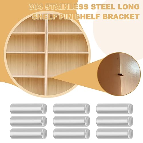 Create idea 50 perni per staffe per mensole, 5 x 25 mm, in acciaio inox 304, testa rotonda piatta, smussato, per librerie, mobili, riparazione installazione - Honorern