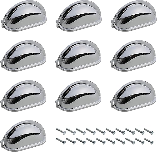 Maniglie cromate, 10 pezzi, per armadietti, cassetti, cassetti, 76 mm, spaziatura a vite, armadio da cucina, camera da letto, armadio da bagno - Honorern