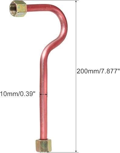 10mm x 200mm Tubo di Scarico Compressore d'Aria, Accessori di Ricambio in Lega di Alluminio per Compressore d'Aria - Honorern