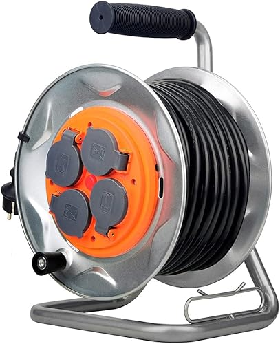 Avvolgitore IP44 4 prese 16A 3G2,5mm² - Arancione - Zenitech (25m) - Honorern