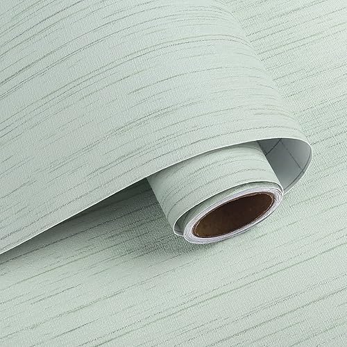 VaryPaper Carta da Parati in Tessuto Verde 40cmx200cm con Struttura Lino Grasscloth - Adesivi Decorativi per Mobili, Camera da Letto e Soggiorno Moderno - Honorern