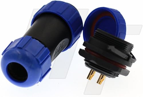 HangTon HE21 - Connettore impermeabile a 2 pin, 500 V/30 A, connettore femmina a sgancio rapido + presa maschio per montaggio a pannello - Honorern