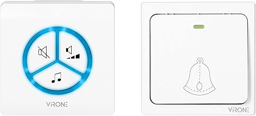 WAYO AC Campanello Senza Fili In Rete Pulsante Senza Batteria Sistema Di Apprendimento 25 Toni 80 m - Honorern