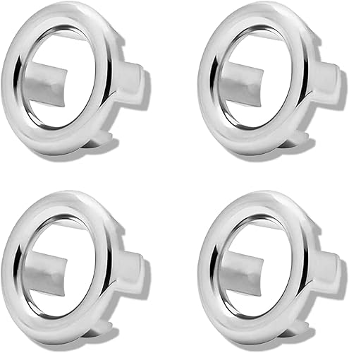 Confezione da 4 anelli di Troppopieno per lavandino del bagno e cucina. Foro per lavello rotondo Troppopieno, copertura per bacino, rivestimento per scarico Troppopieno, inserto per foro di ricambio. - Honorern